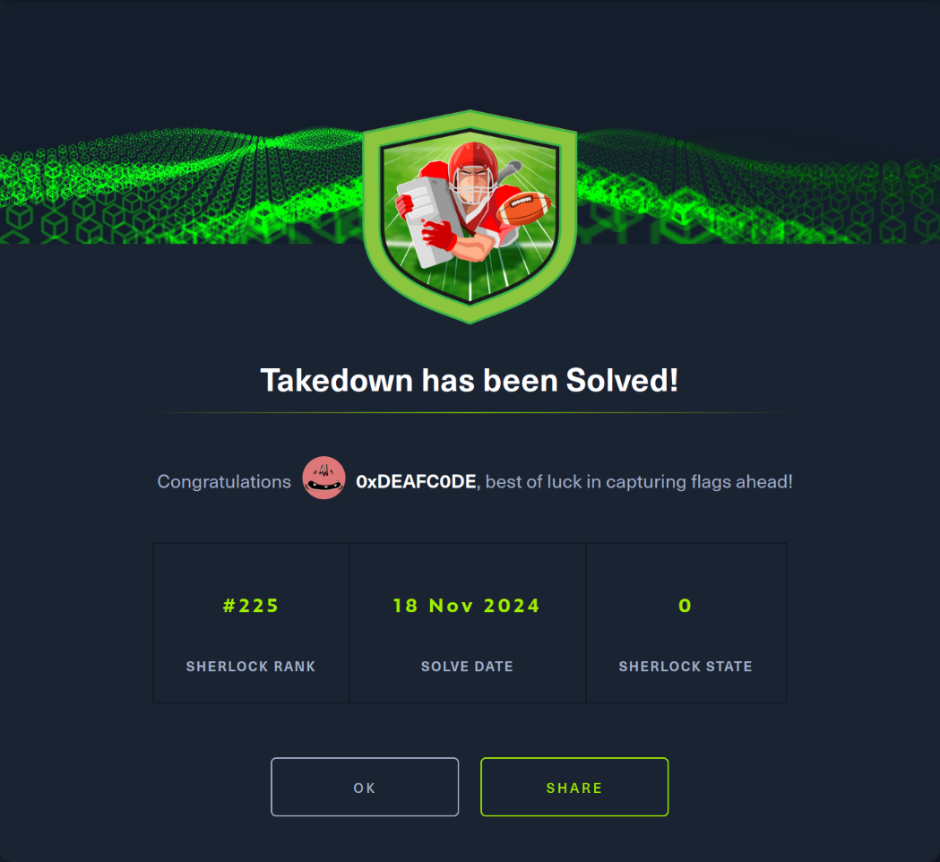 Hack The Box Sherlock: Takedown